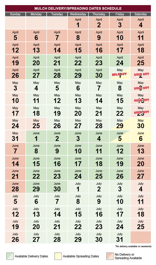 Mulch Delivery Dates